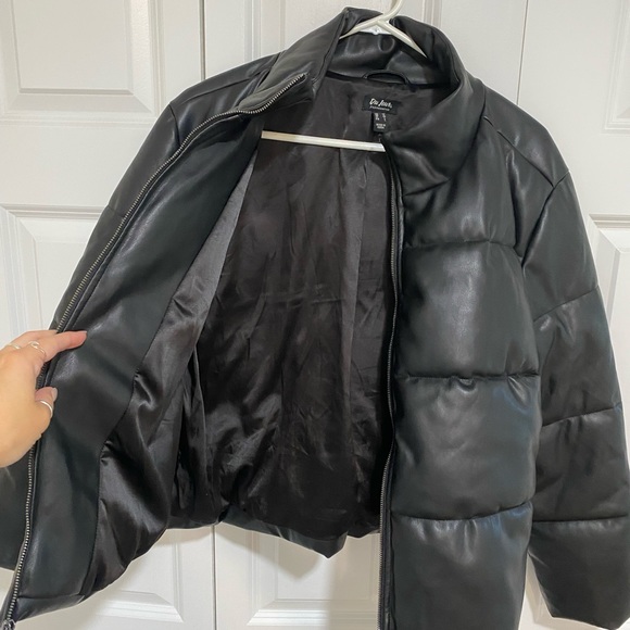 Faux leather puffer jacket - Picture 1 of 3